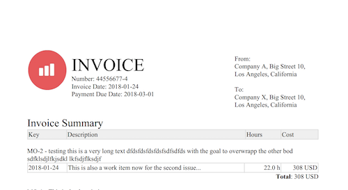 Jira invoice pdf